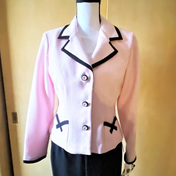 NWT Sz 10P K & Company Pink/Black Pantsuit Set - Picture 2 of 7